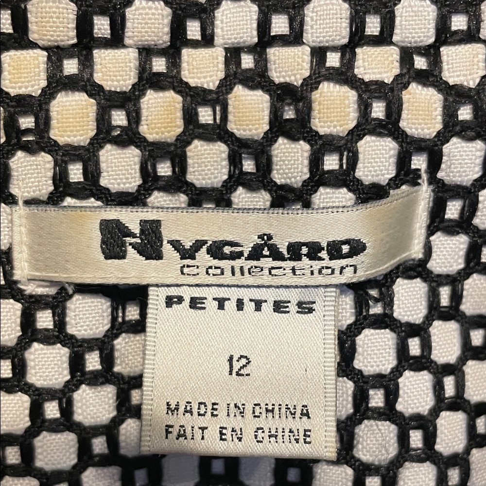 12P Nygard Collection Lined Black & White Women's Jacket - Picture 2 of 7